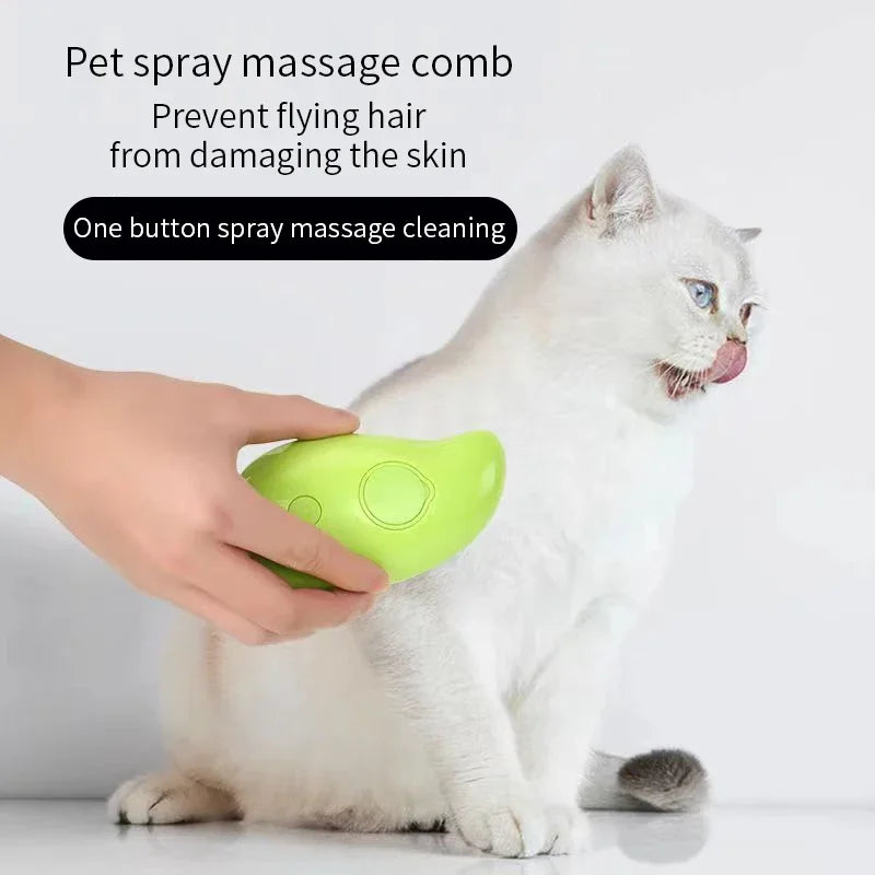 Cat Steam Brush Pet Triple Beauty Comb Dog Grooming Hair Removal Comb Electric Spray Dogs Steamy Supplies Products Home Garden